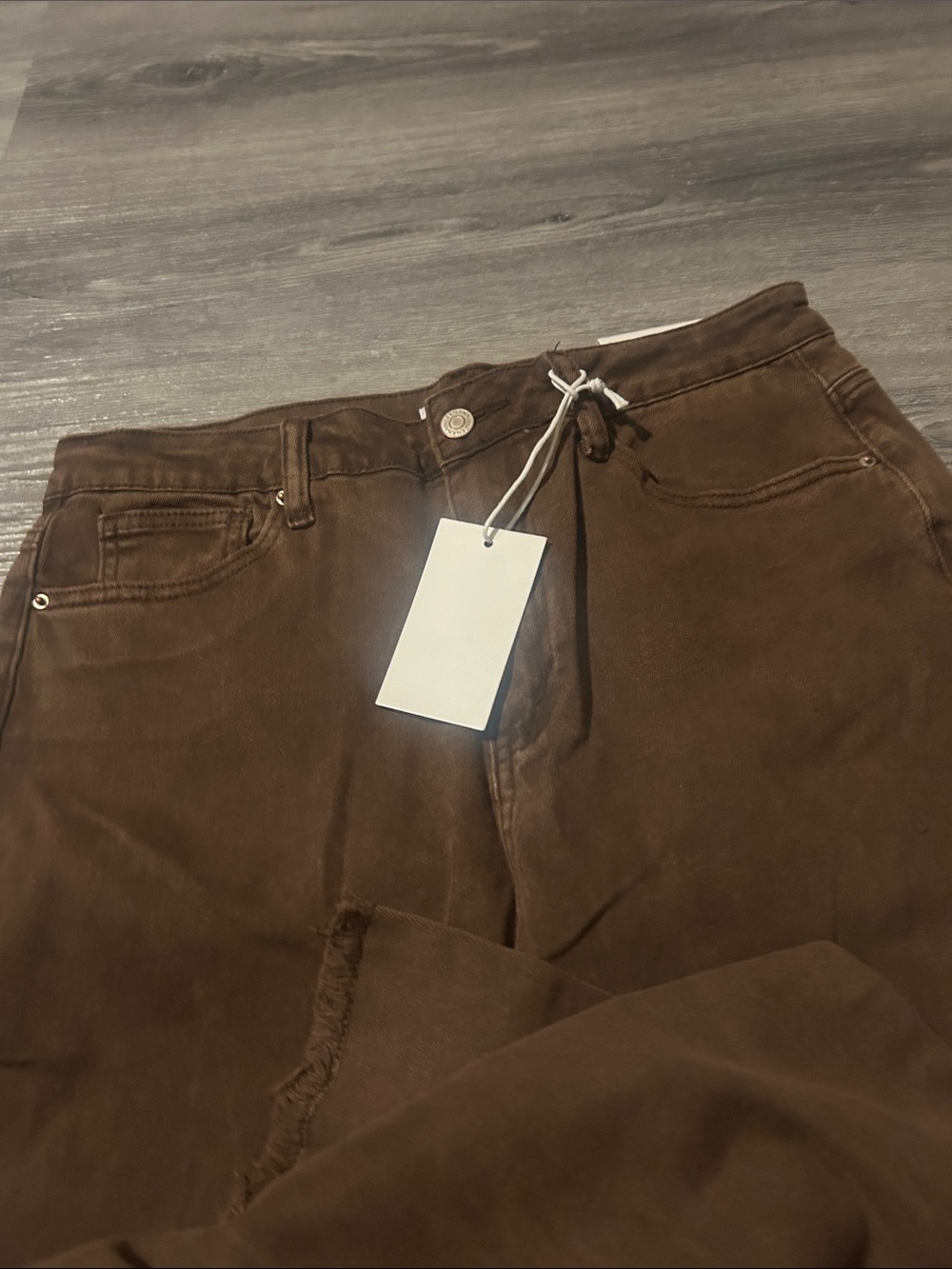 Women’s Brown Wide-Leg Jeans - Picture 3 of 5